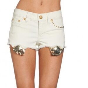 AFFLICTION Black Premium Women’s Vikki Silent White Shorts Size 24